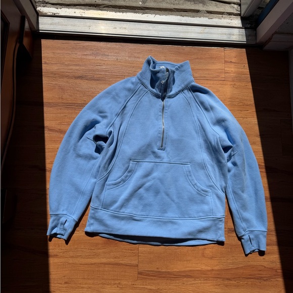 lululemon athletica Men's Light Blue Zip-Up Sweater